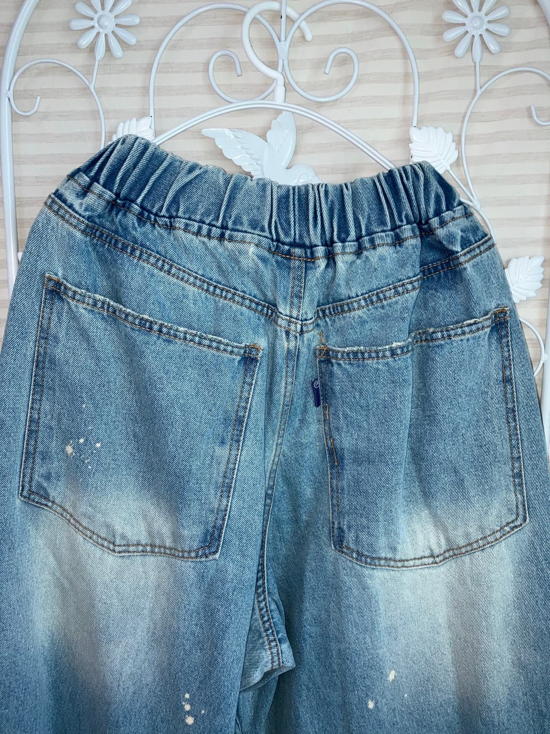 빈티지 데미지 연청 워싱 데님 팬츠 y2k 스트릿 갸루 펑키480 상품이미지3