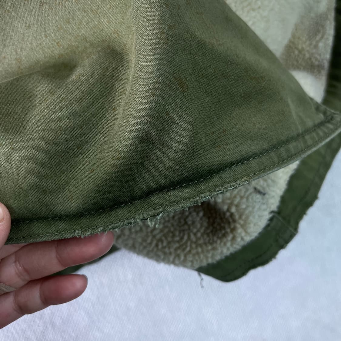 100 폴로랄프로렌 진스 디스트레스드 올리브 씨어링 셰르파 자켓 상품이미지7