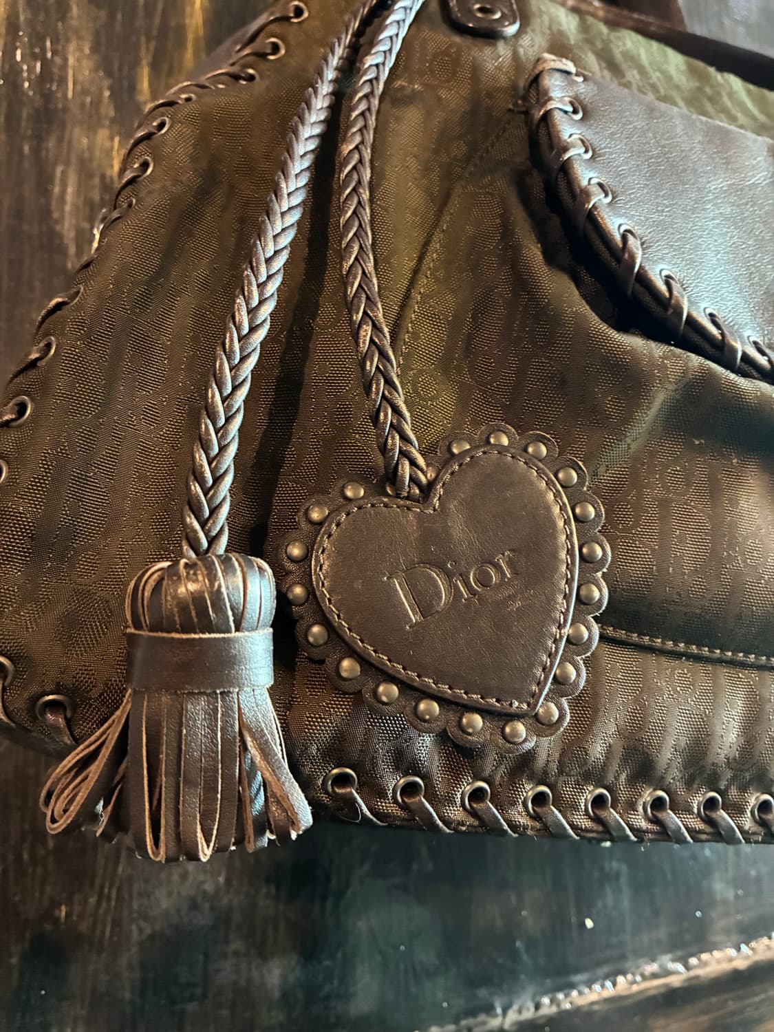 크리스찬 디올 오블리크 에스닉 레더 브레이드 숄더백 상품이미지3
