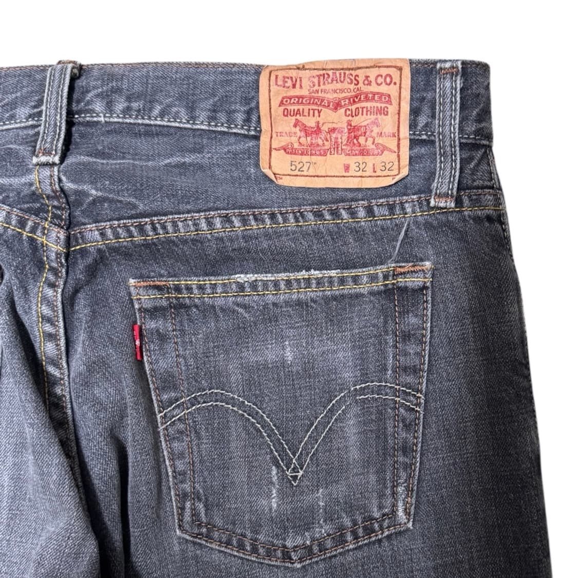 리바이스 527 플레어 흑청 로우부츠컷 데님팬츠 상품이미지6