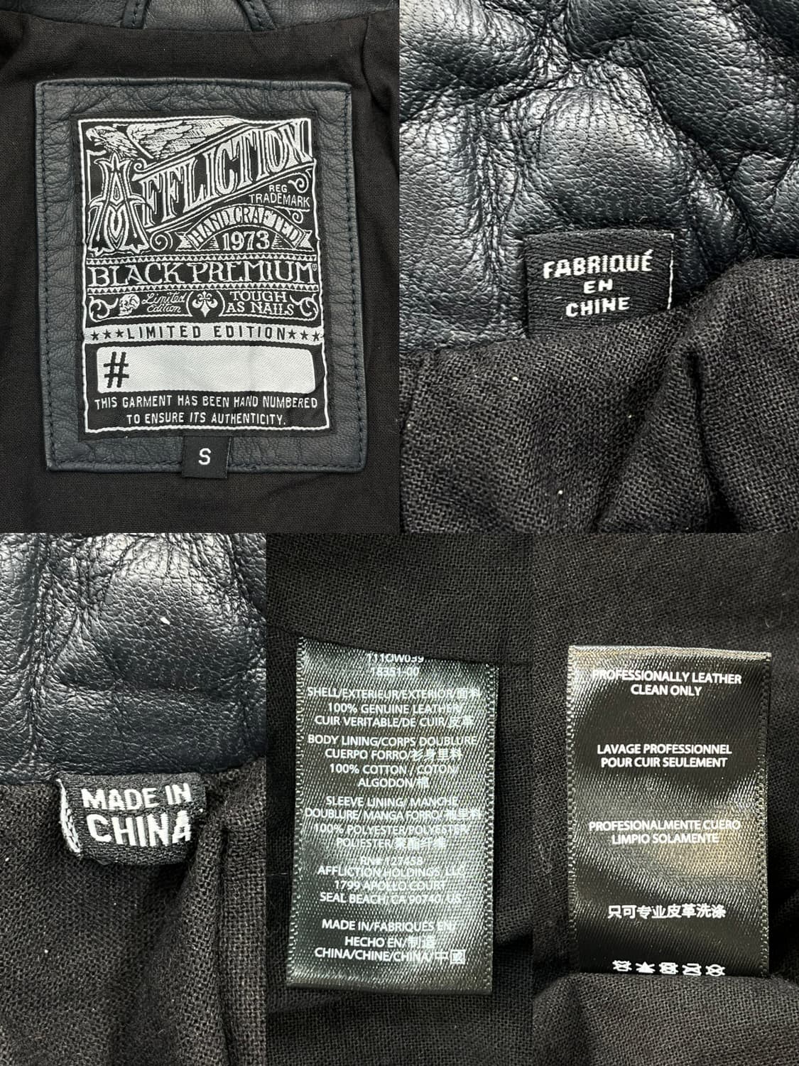 어플릭션 바이커 레더 자켓 상품이미지7