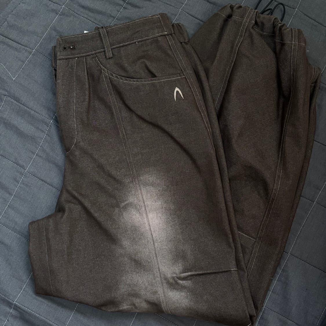 아캄바지 Sprayed Denim Pants (Brown) 상품이미지2