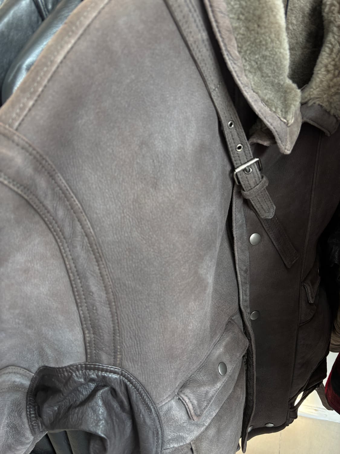 리얼 레더 무스탕 무톤 시어링 자켓 상품이미지5