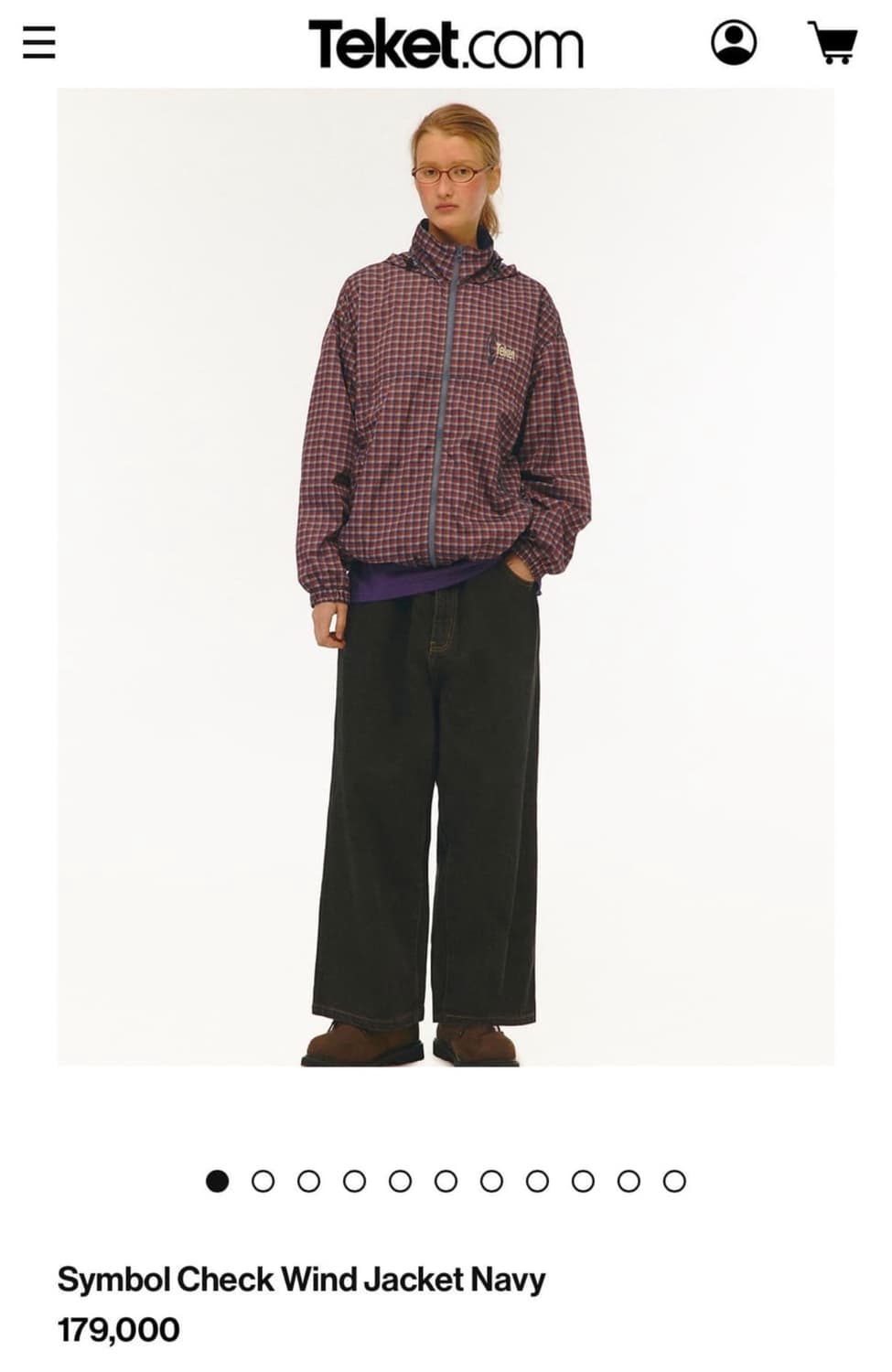 테켓 Symbol Check Wind Jacket Navy 상품이미지2