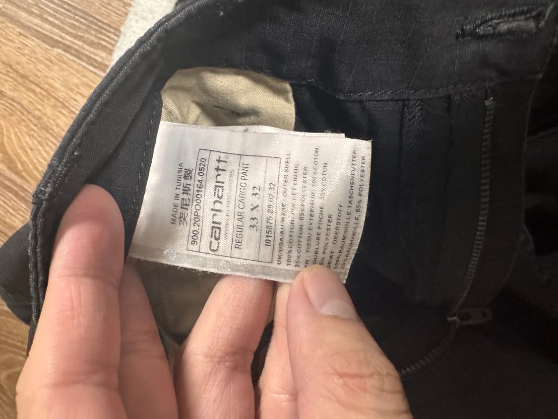 Carhartt/REGULAR CARGO PANT  BLACK 상품이미지5