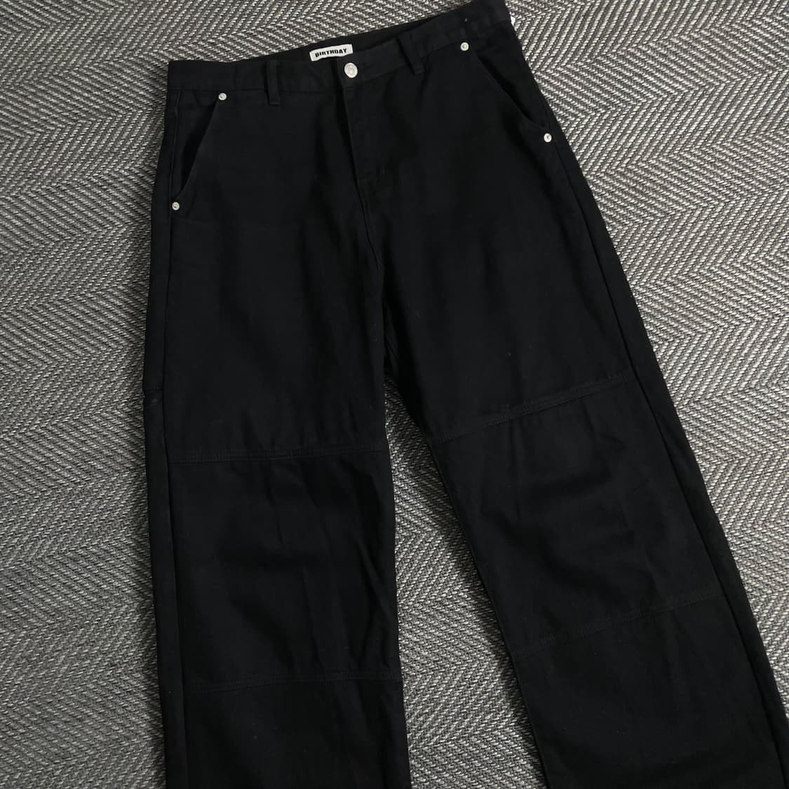 벌스데이 더블니 와이드핏 블랙 데님 팬츠y 3188 상품이미지1