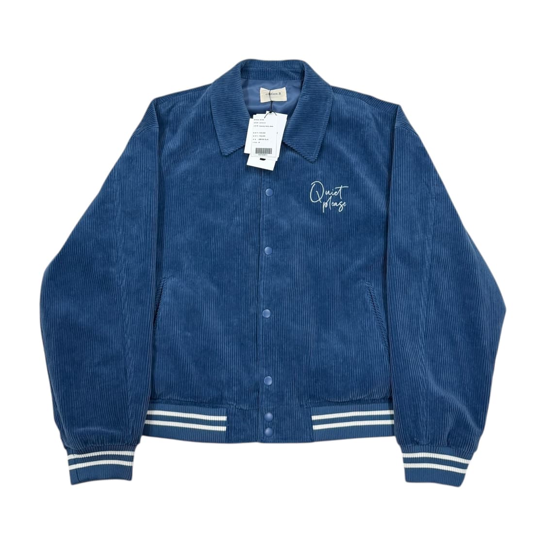 에디션비 김나영 코듀로이 바시티 자켓 그레이쉬 블루 M 상품이미지1