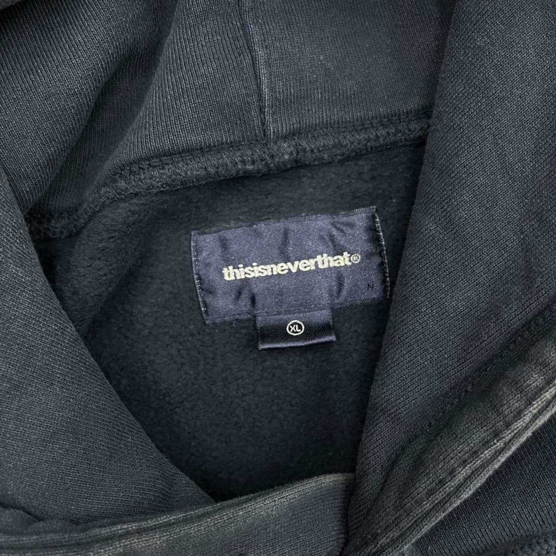 디스이즈네버댓 옐로우 로고 네이비 후드 XL 상품이미지5