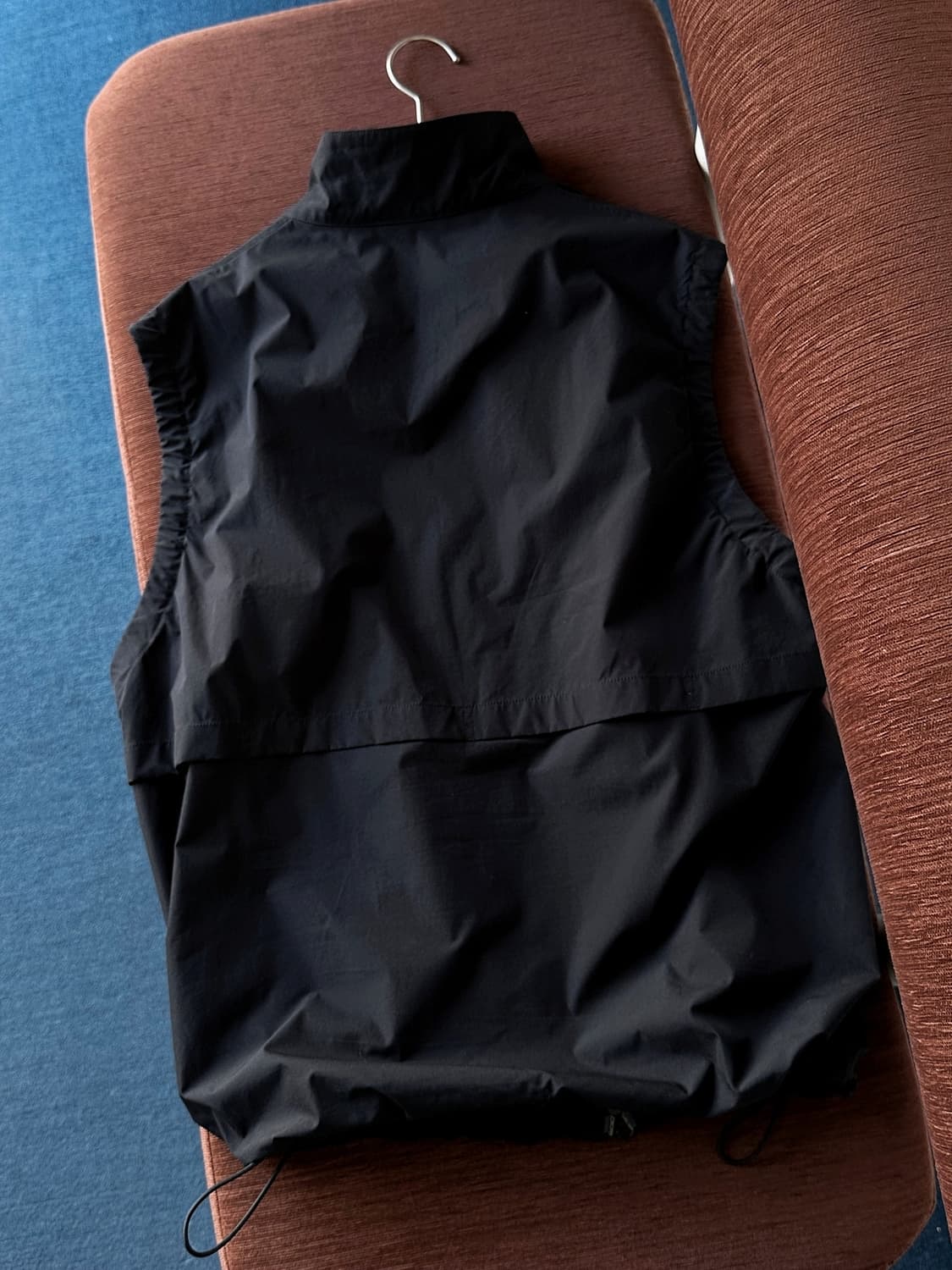 Washed puckering fabric 2way zip vest  상품이미지4