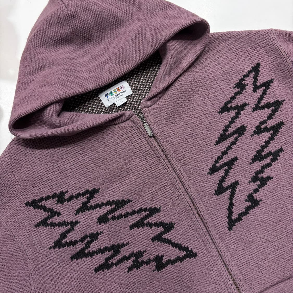 [L] 디스이즈네버댓 x 그레이트풀데드 퍼플 니트 후드 집업 C703 상품이미지3