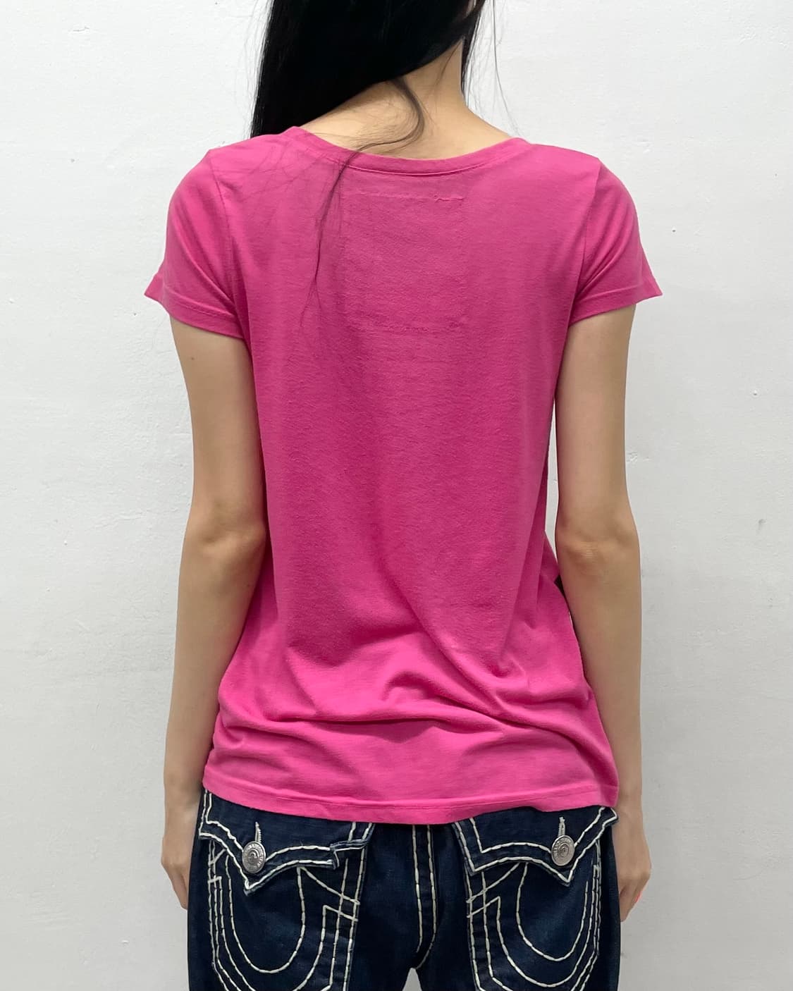 Black net funk pink t-shirt 상품이미지3