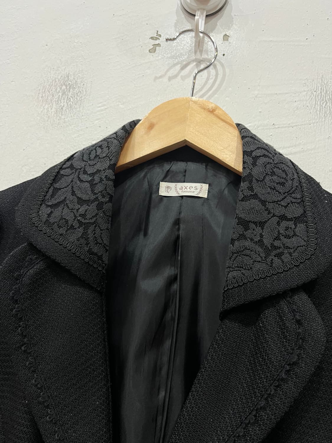 액시즈팜 레이스 블레이저 자켓 블랙 상품이미지2