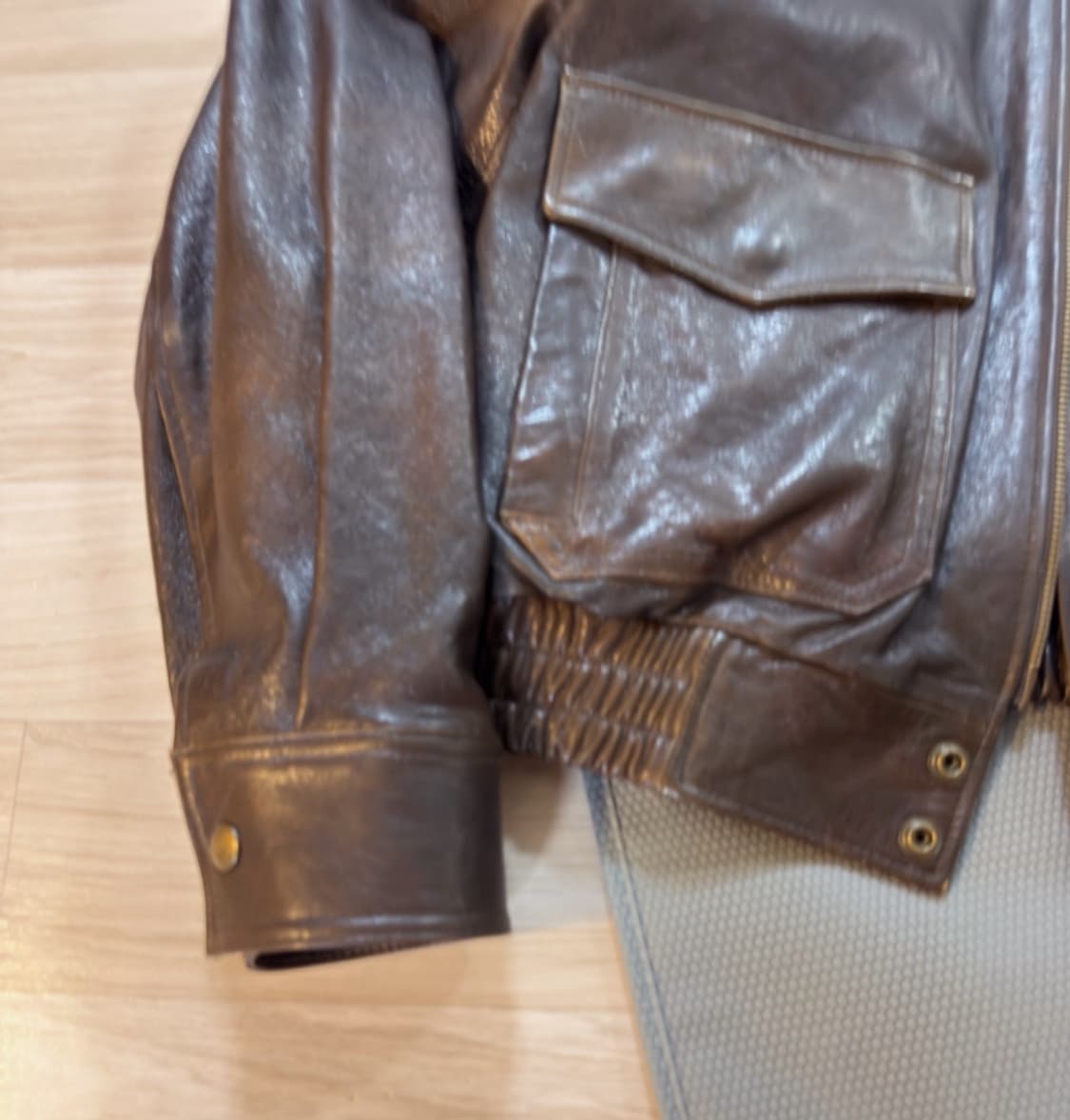 쿠어 우먼 베지터블 레더 A-2 자켓 브라운 상품이미지2