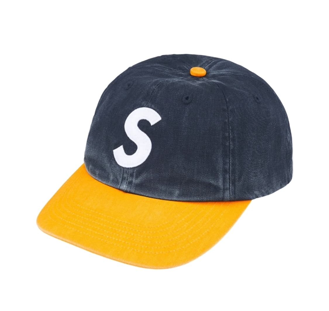 슈프림 피그먼트 코티드 투톤 S 로고 6-패널 네이비 - 25FW 상품이미지1