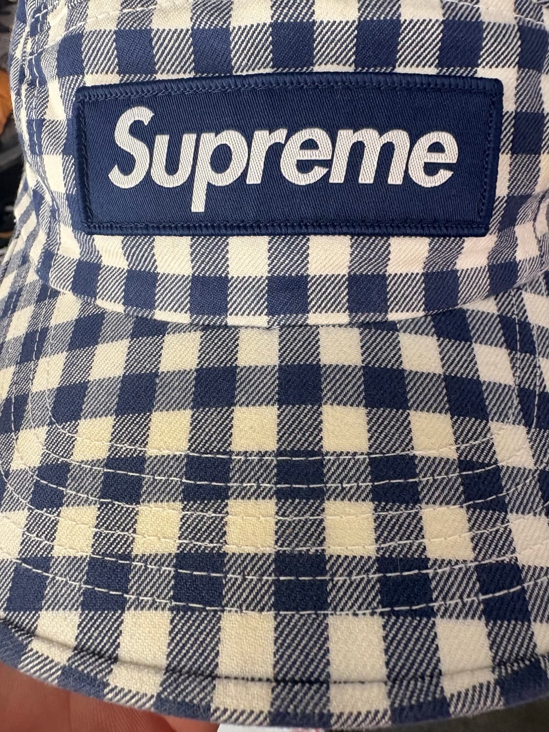 슈프림 깅엉 체크 캠프캡 상품이미지2