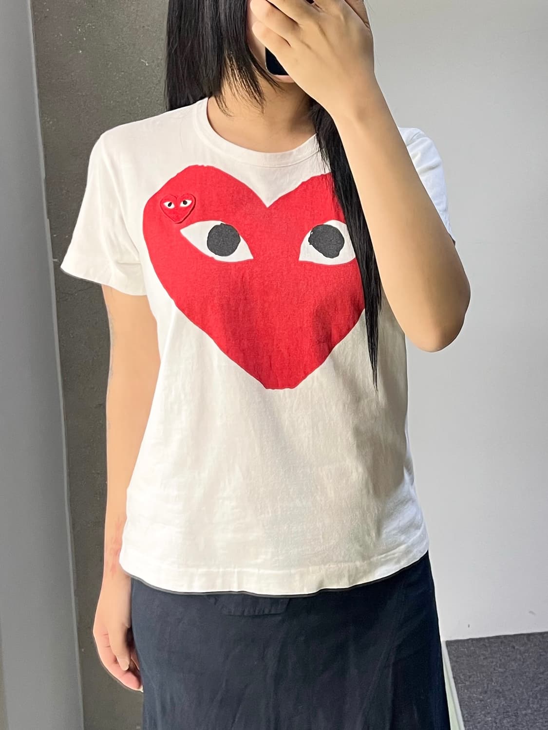 꼼데가르송 더블 하트 로고 티셔츠 상품이미지2