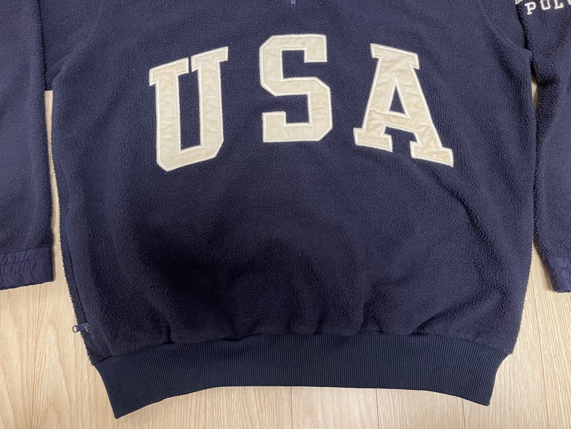 90s 폴로 랄프로렌 USA 빅로고 하프 짚 플리스 상품이미지3