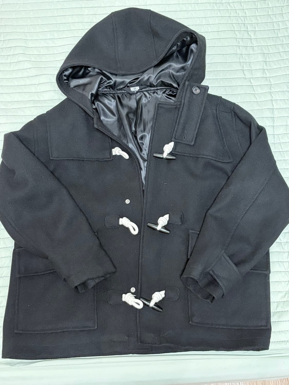 트릴리온 유니섹스 발마칸 더플 숏 코트 (BLACK) M 상품이미지1