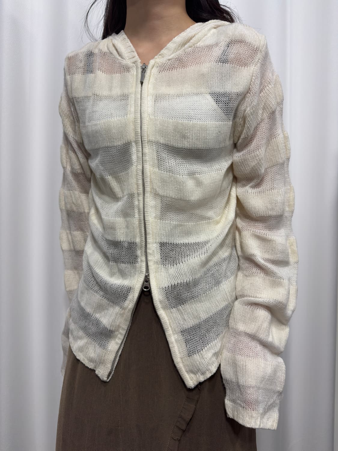 stripe hood twoway zipup 상품이미지3