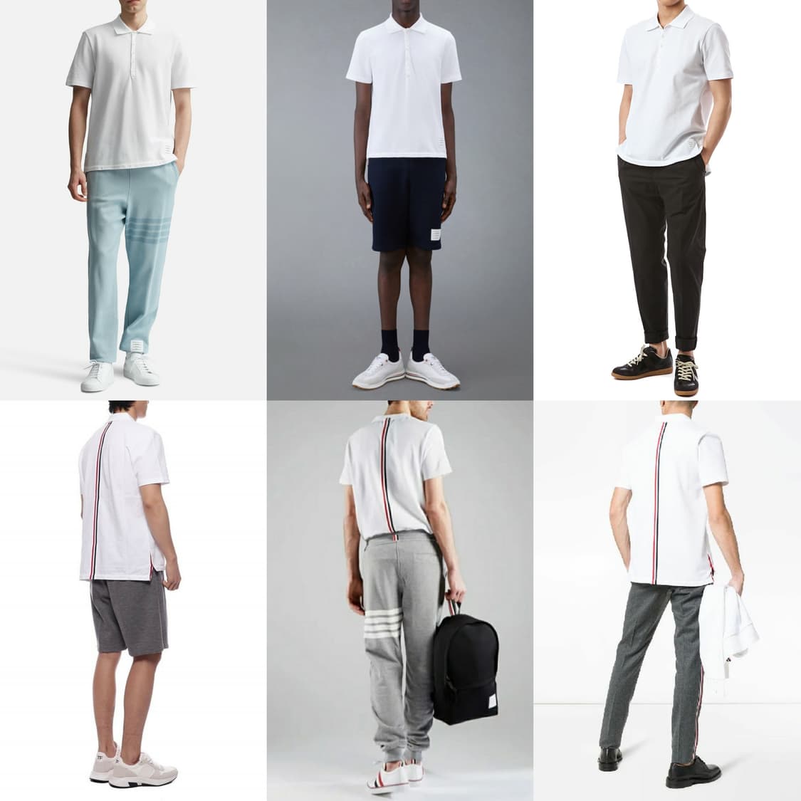 명품 톰브라운 센터백 스트라이프 화이트 피케 폴로셔츠 폴로티 카라티 pk 상품이미지8