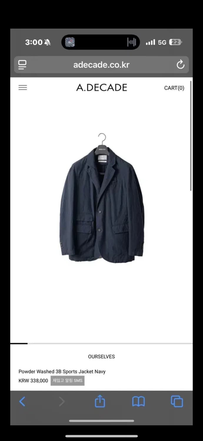 아워셀브스 Washed 3B Sports Jacket 상품이미지1