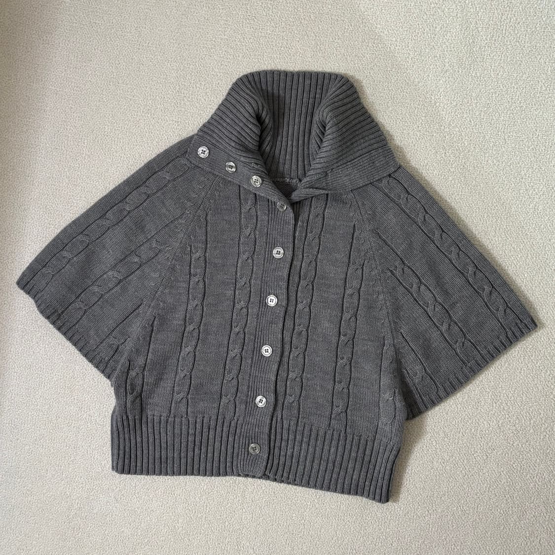 일본빈티지 그레이 니트케이프 상품이미지1