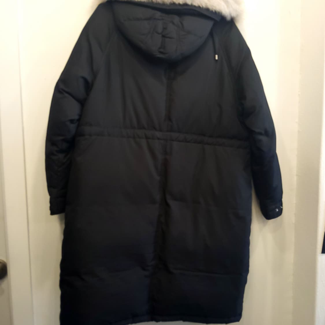 시슬리 퍼 트리밍 블랙 롱 패딩 상품이미지5