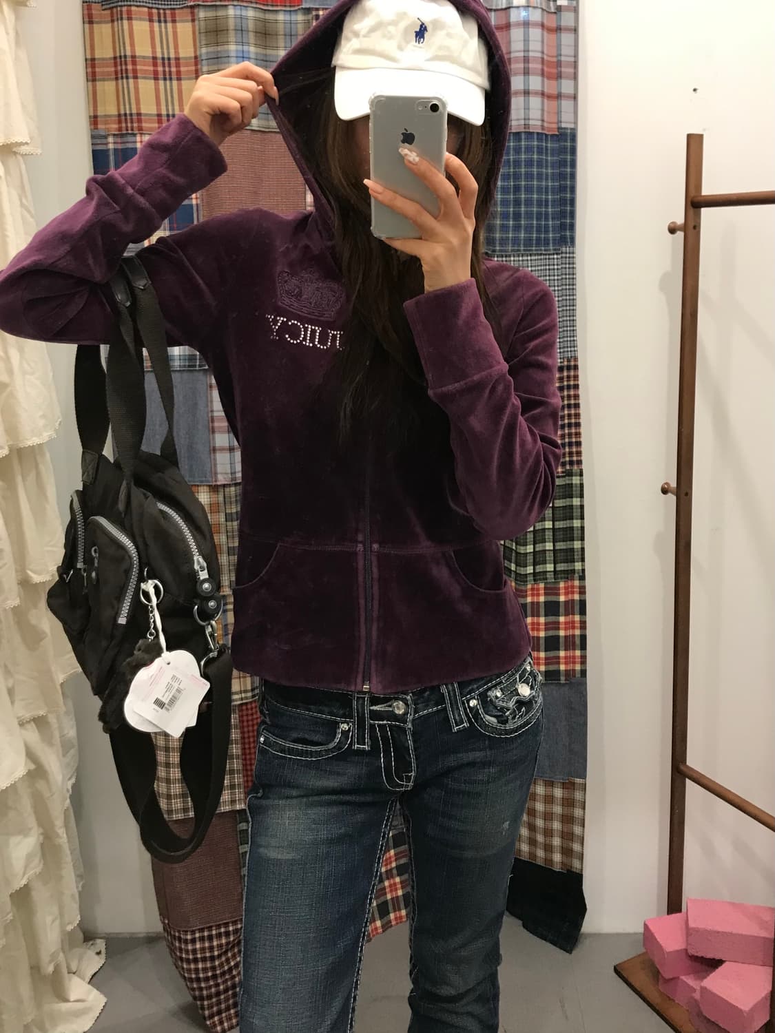 쥬시꾸띄르 포도 벨벳 후드집업 상품이미지4