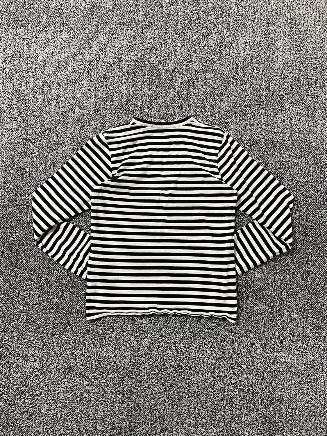 빈티지9. 꼼데가르송 플레이 스트라이프 롱슬리브 블랙 화이트 줄무늬 상품이미지5