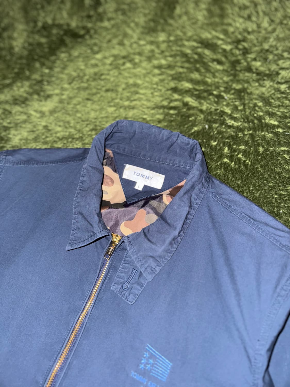 [L] 00s 타미힐피거 재팬 릴리즈 투웨이 해링턴 자켓 네이비 상품이미지2