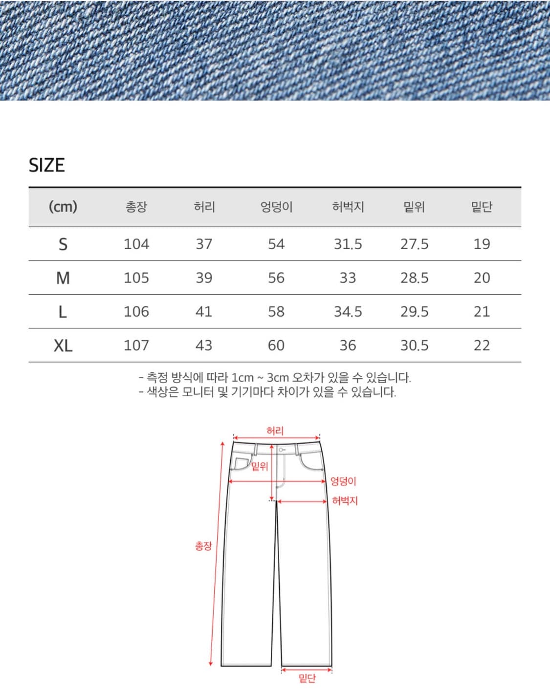 토피 스트레이트 베이직 데님 팬츠 상품이미지3