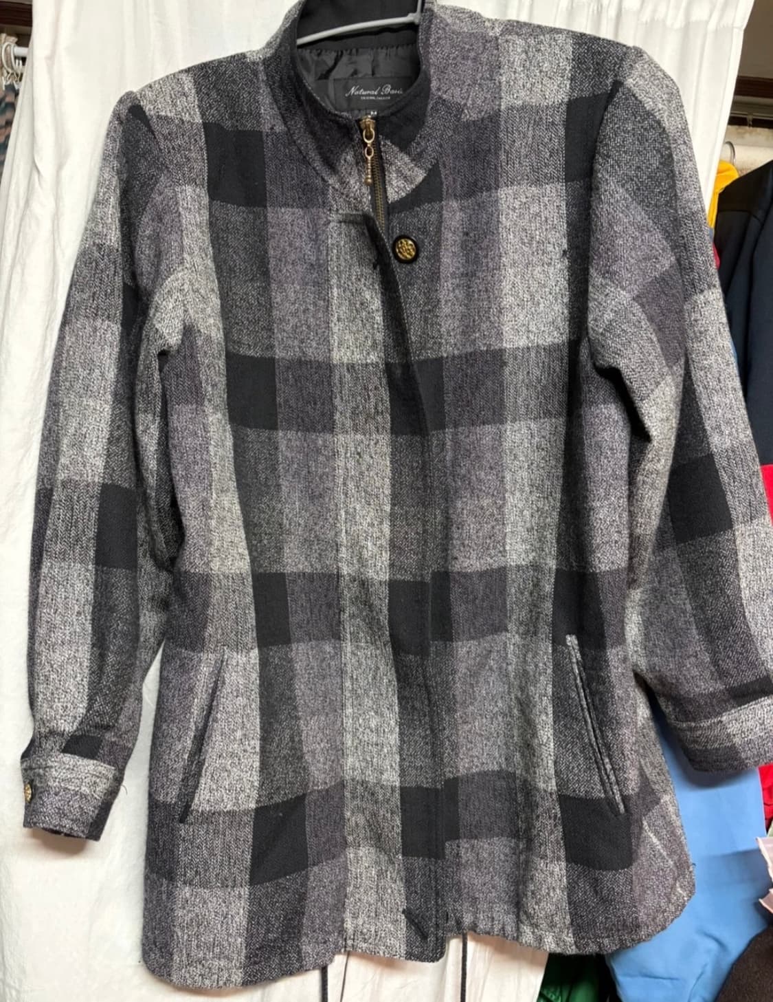 그레이 체크자켓 (하프코트느낌) 상품이미지1