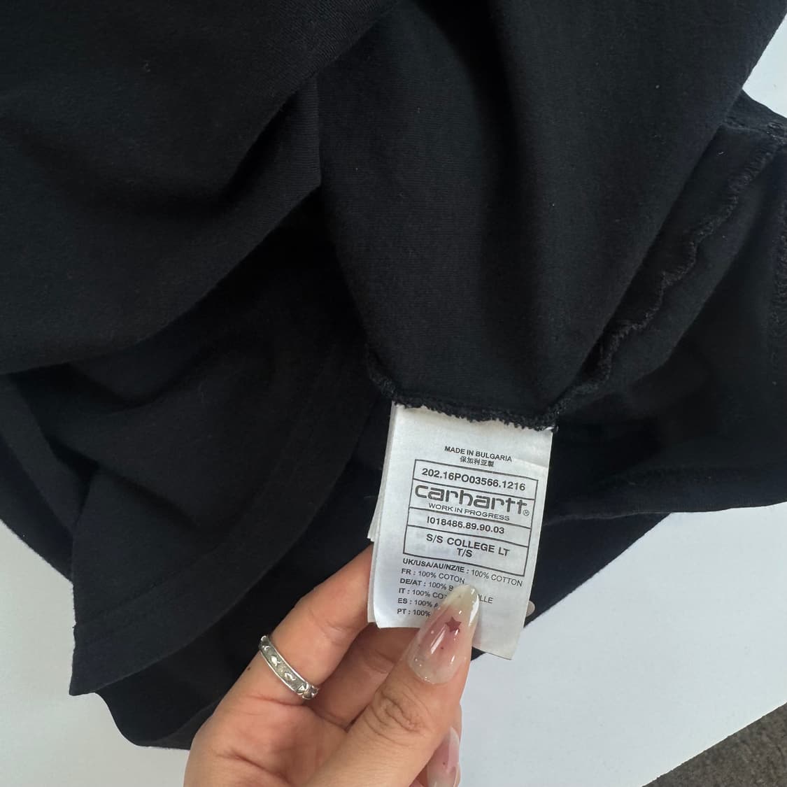 Carhartt 칼하트 스펠아웃 로고 블랙 반팔티 상품이미지6