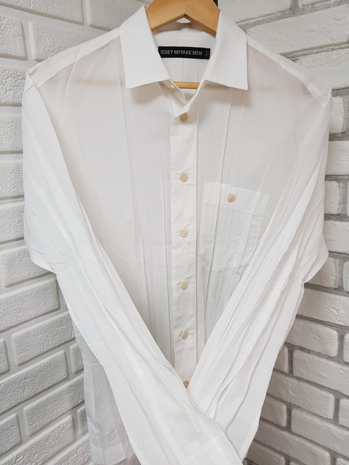 [1/95~100] 이세이미야케 맨 플리츠셔츠 화이트 상품이미지6