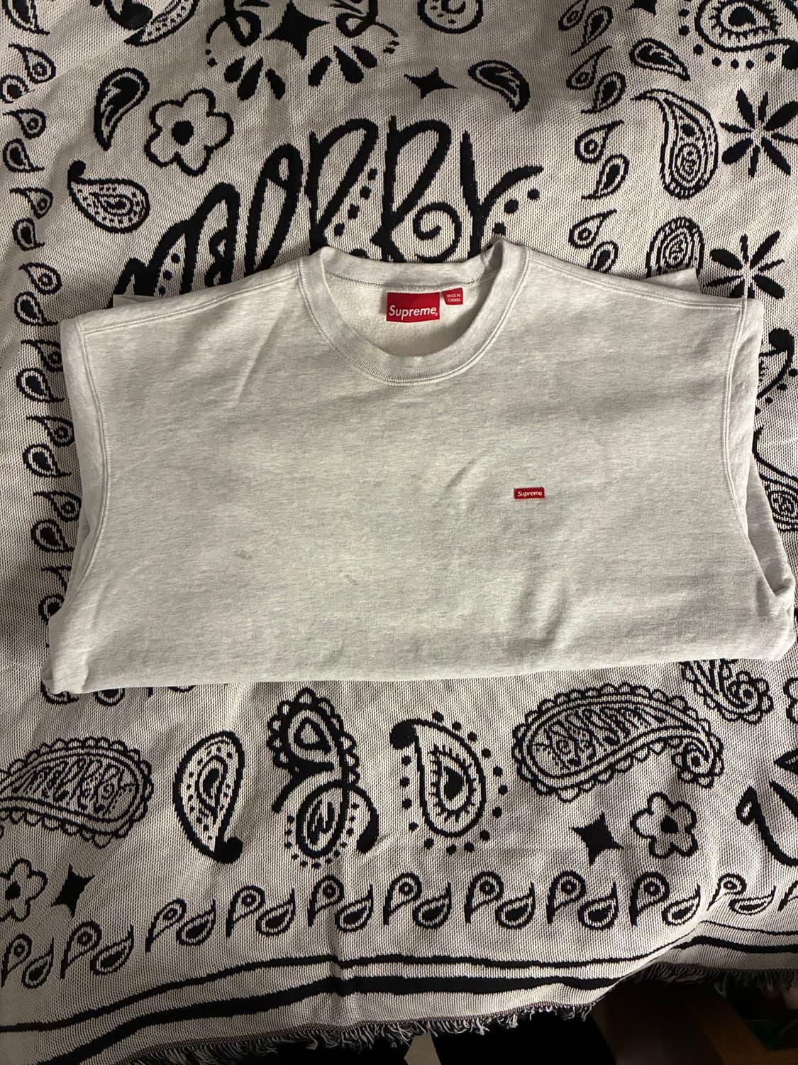 슈프림 스몰 박스로고 맨투맨 그레이 상품이미지2