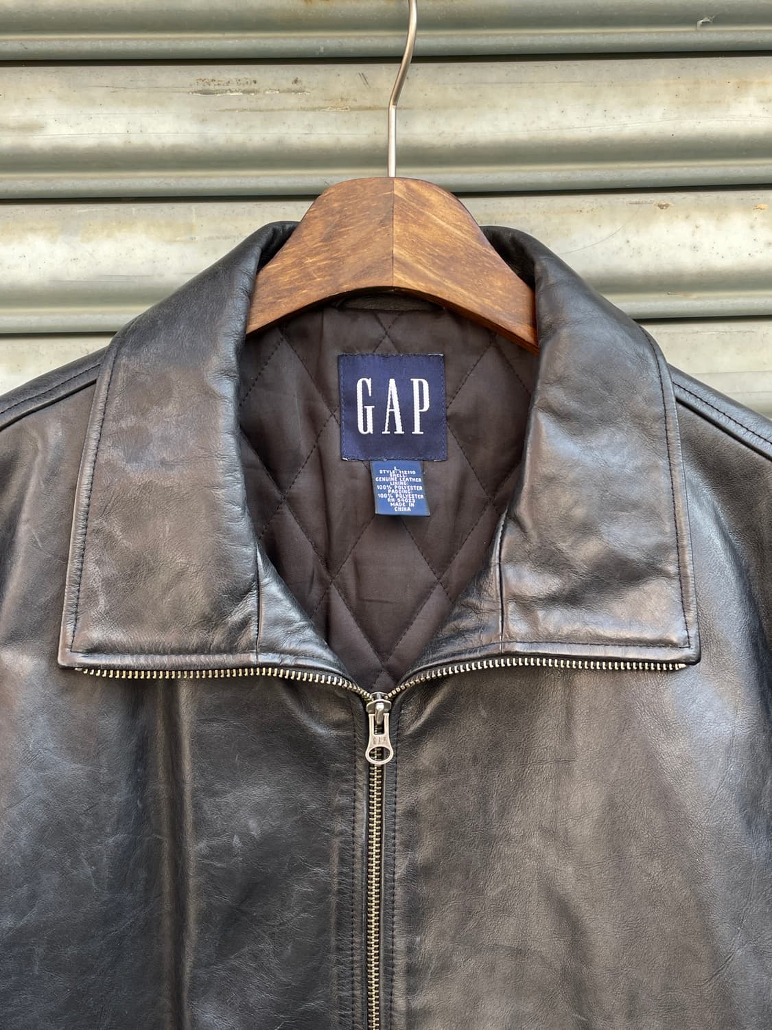  9-00s Old GAP Black Leather Full zip 상품이미지7