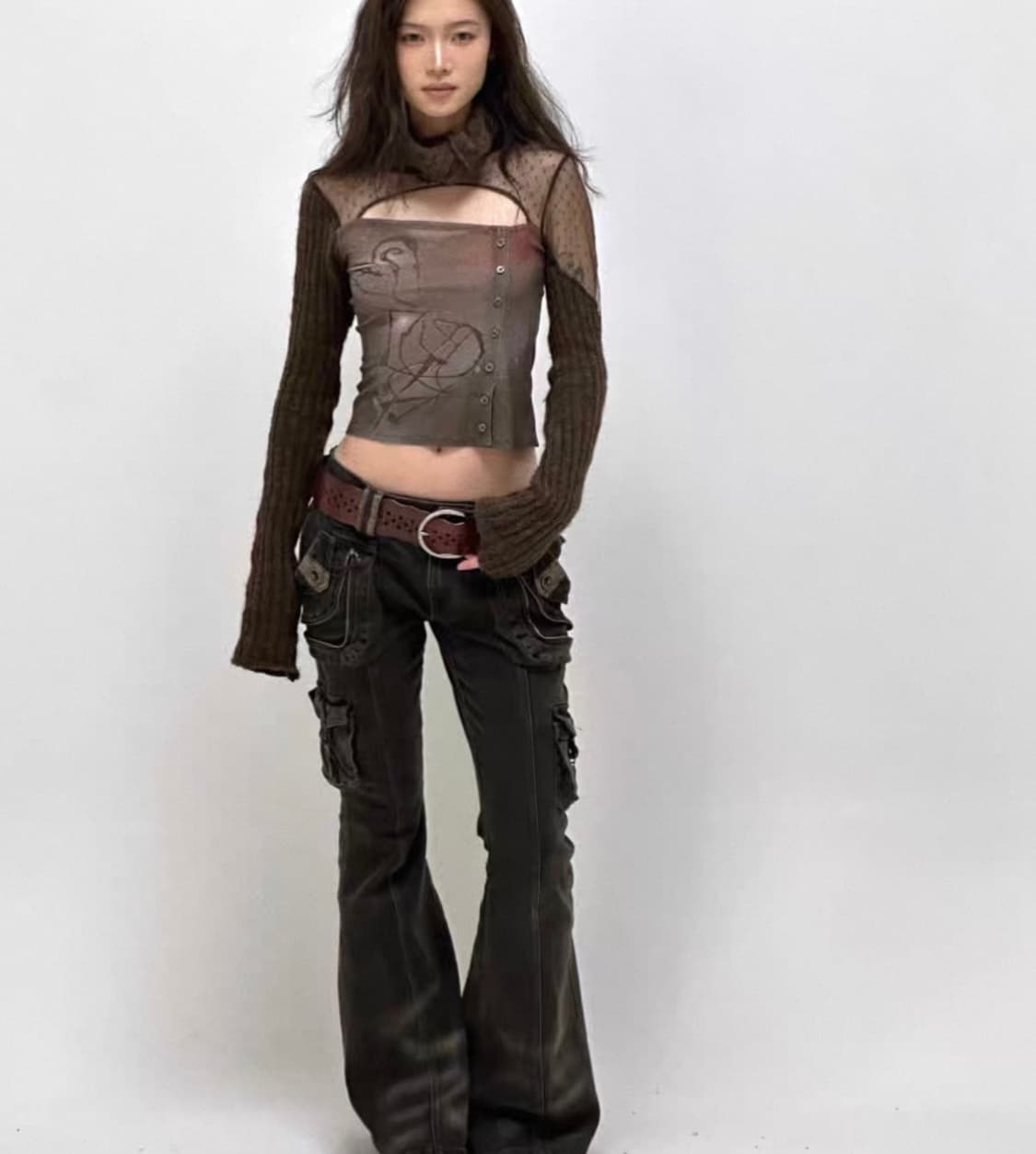 Folwers birds market vintage cargo pants 상품이미지5