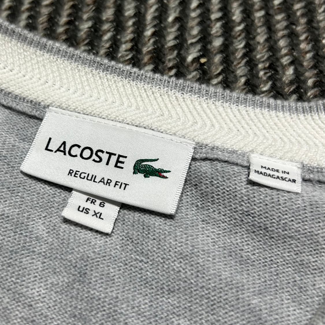[XL] Lacoste 라코스테 신형 그레이 코튼 라운드 니트 상품이미지5