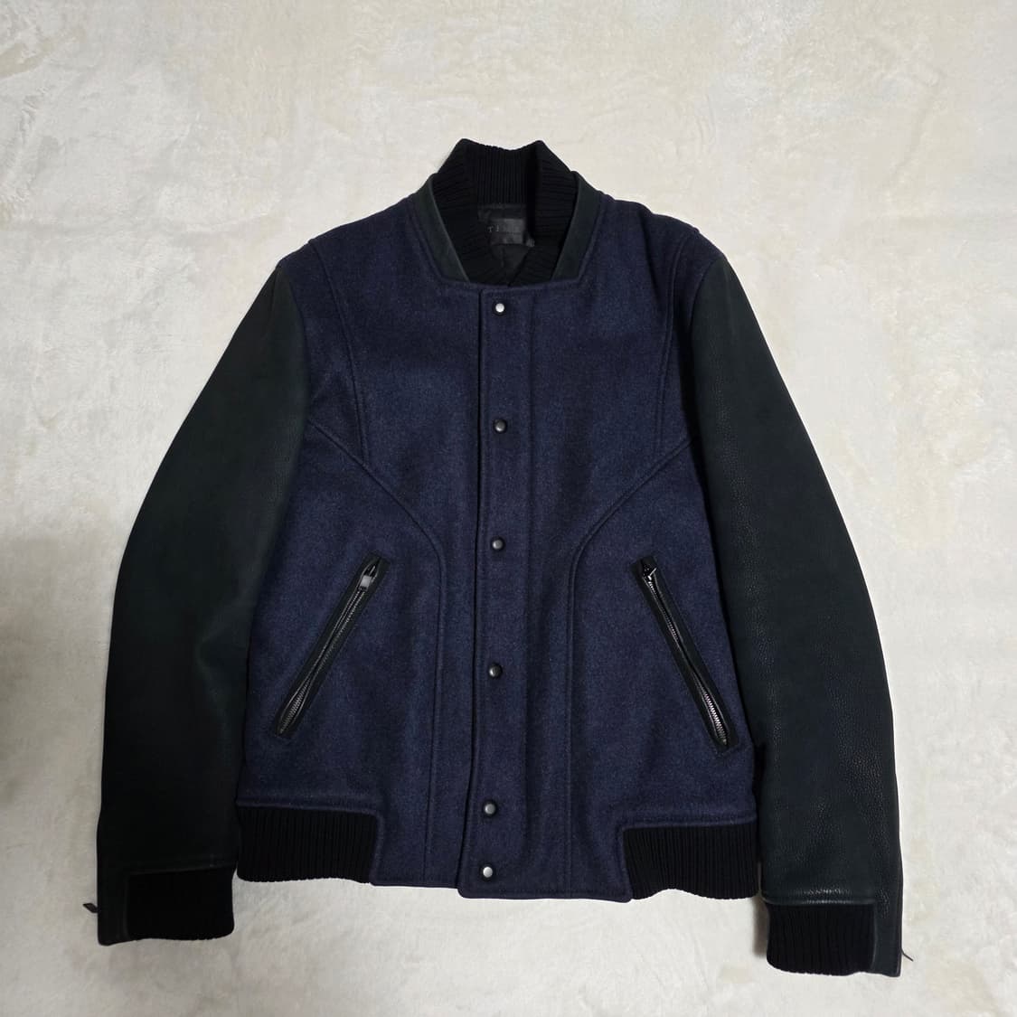 (105)타임 옴므 코트가죽 울 스타디움 점퍼  상품이미지1