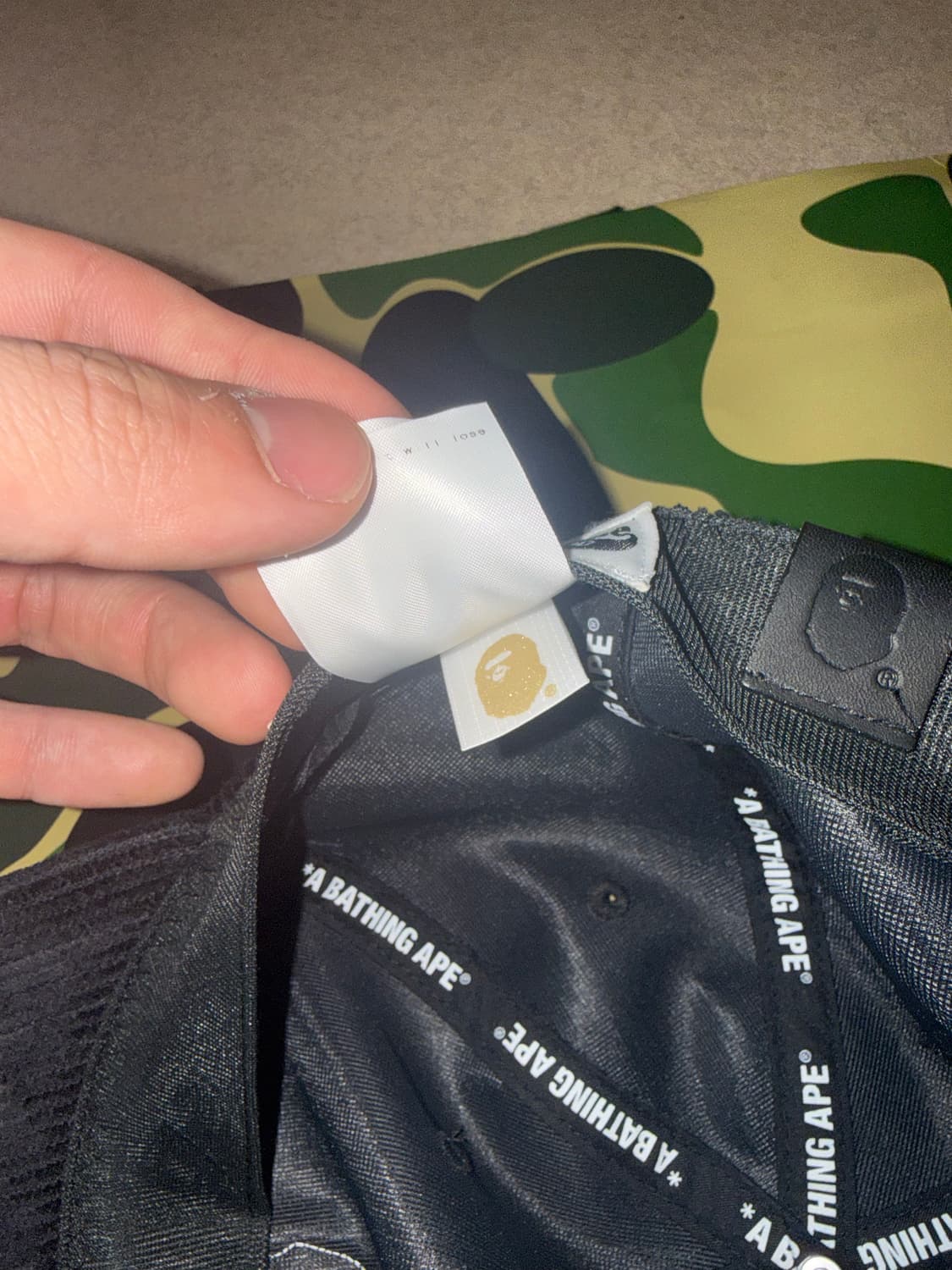 베이프 Aape 코듀로이 볼캡 블랙 상품이미지3