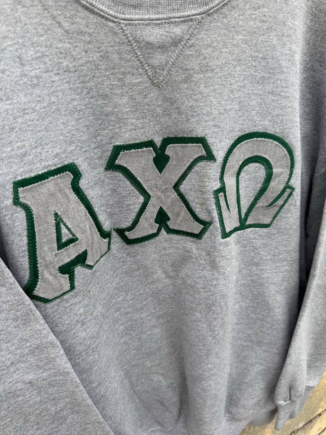 90s 러셀 애슬레틱 빈티지 자수 스웻 셔츠 맨투맨 그레이 xl 상품이미지3