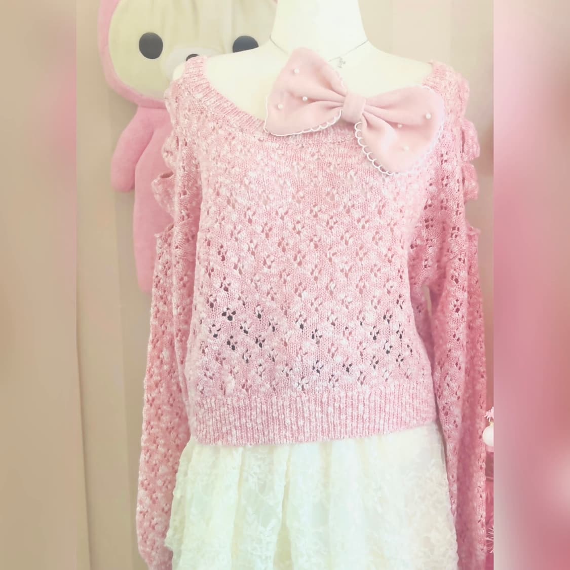 리즈리사 리본 니트 히메가루 라떼갸루 stc 트랄라라 고전 stc 갸루 상품이미지2