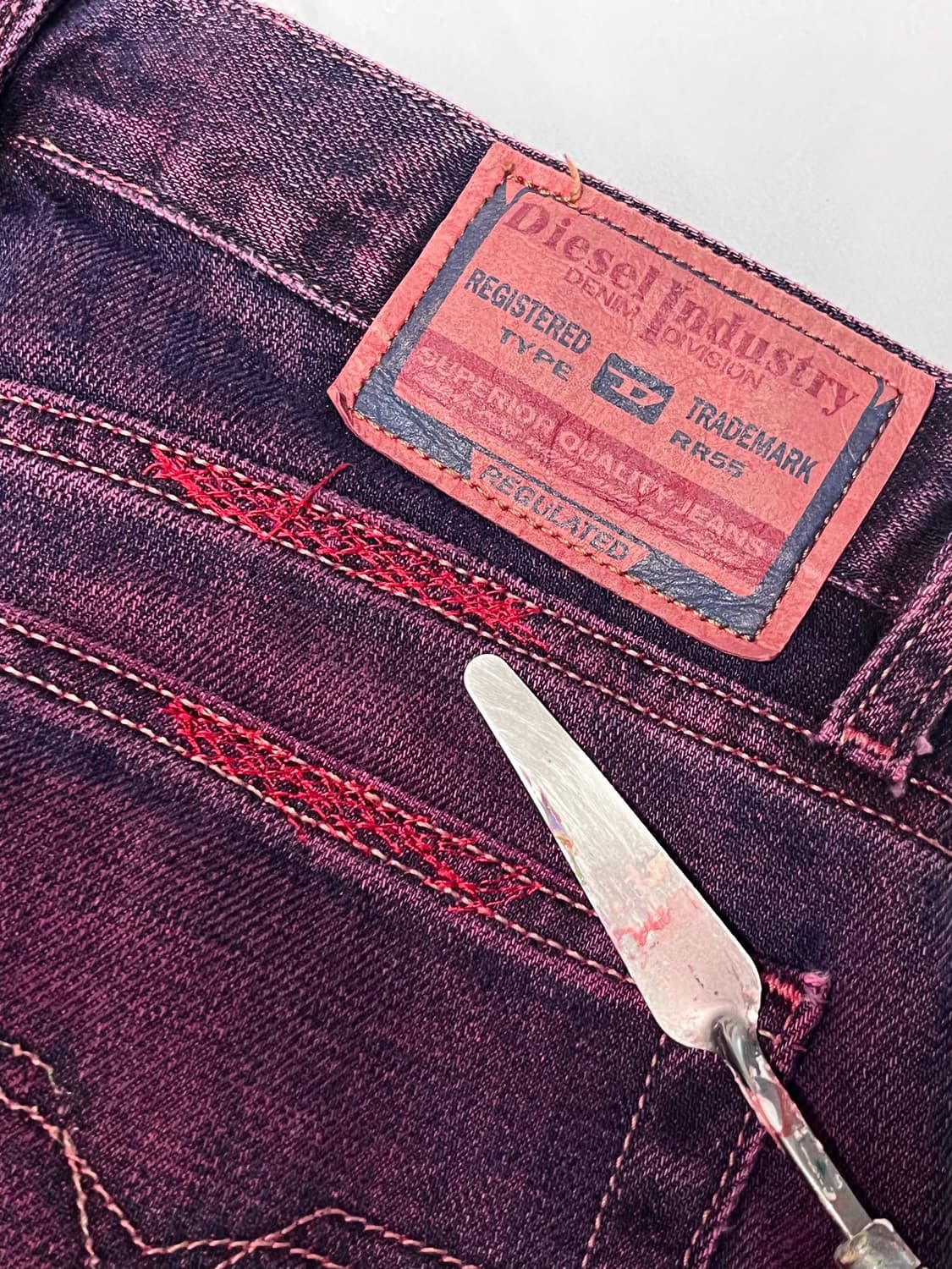 디젤 부츠컷 레드 자수 커스텀 진 상품이미지5