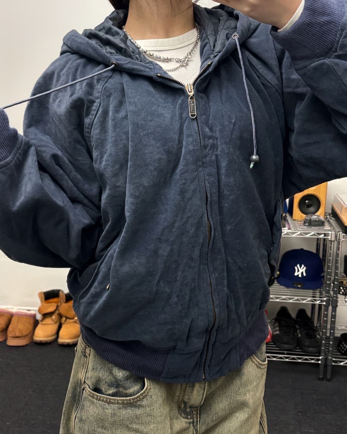 올드 빈티지 벨벳 후드 자켓 상품이미지1