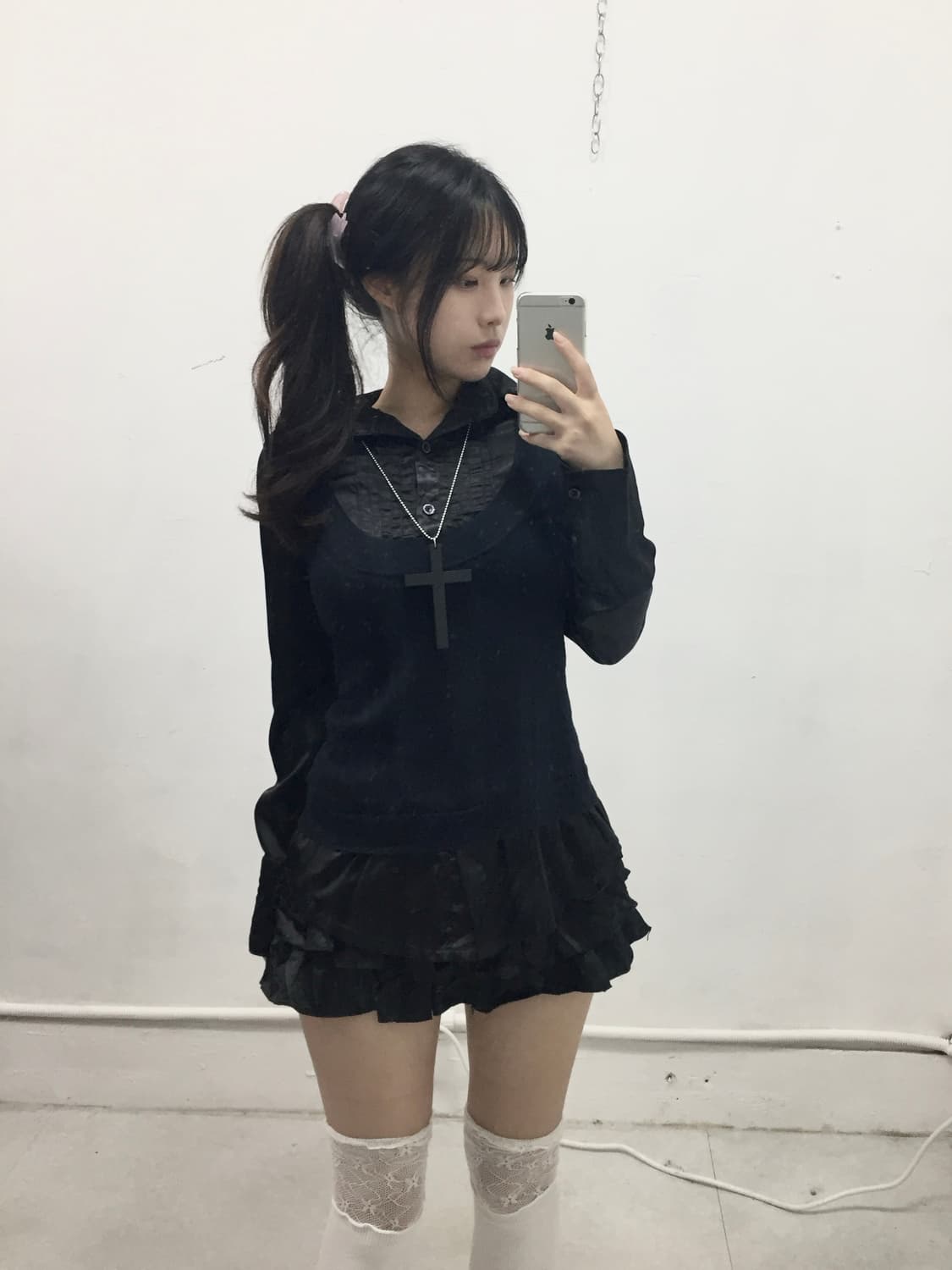 [X.A] 고딕 공겜여주 레이어드 셔츠 블라우스 상품이미지1