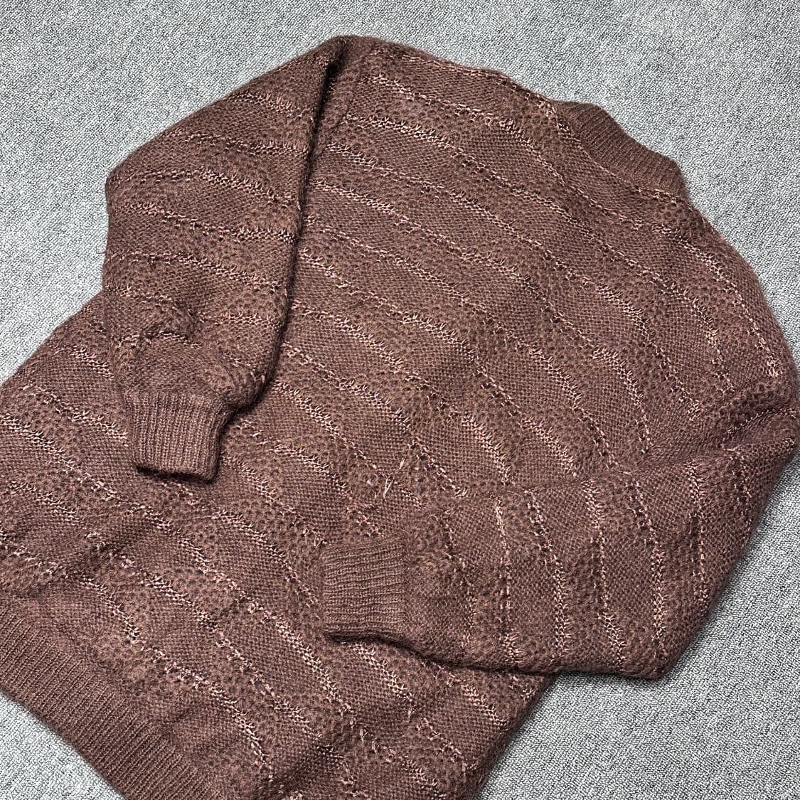일본 빈티지 코코아 니트 가디건F /레트로 글로시 버튼 상품이미지6