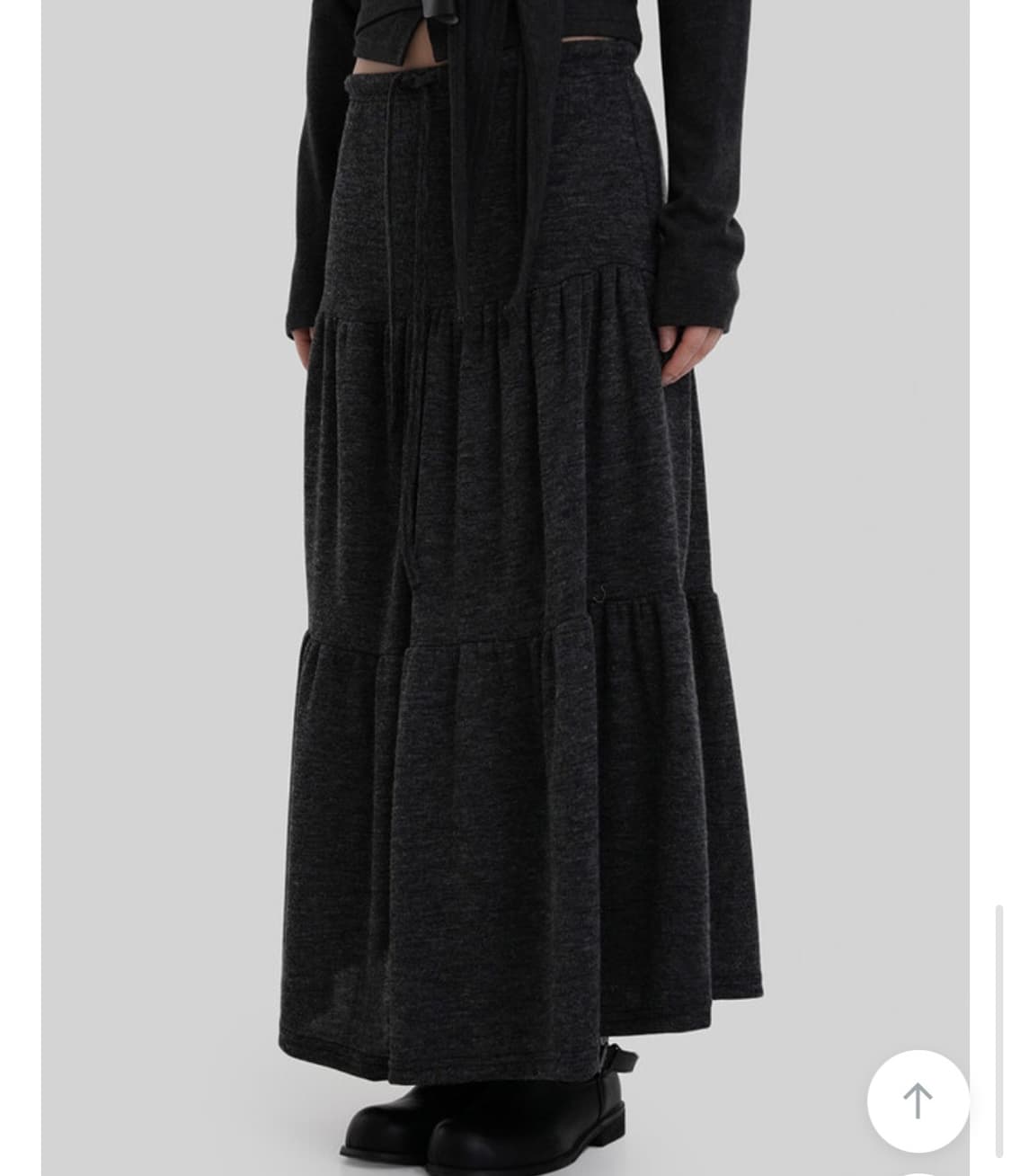 새상품 어텀 윈터 티어드 스커트 차콜 상품이미지1