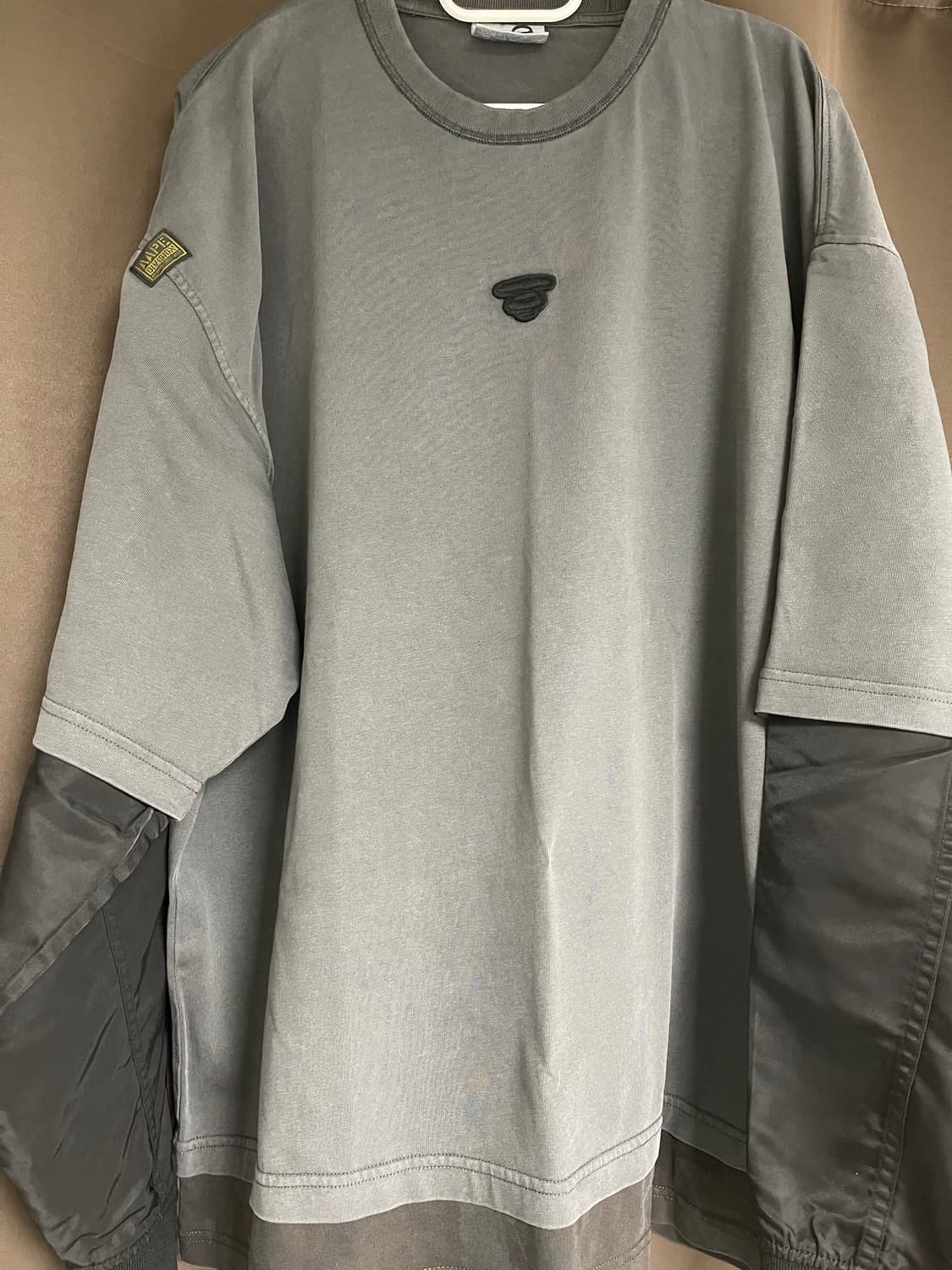 Aape 에이프 팬시 메인 롱 티 라이트 블랙 상품이미지2