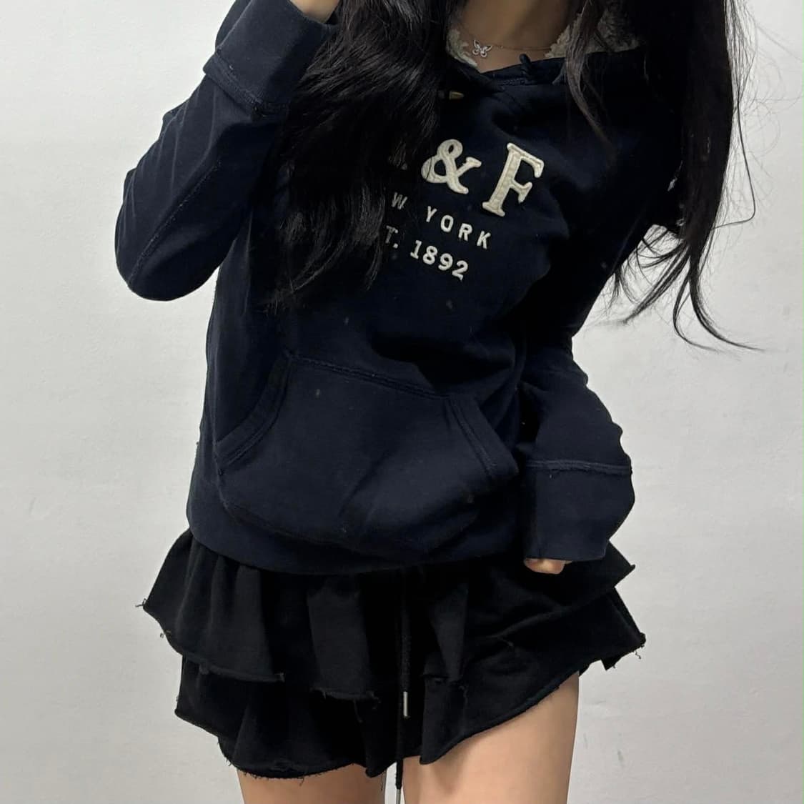 아베크롬비 y2k 울프죠 양털 대대장 스웻 셔츠 후드티(L) 상품이미지1