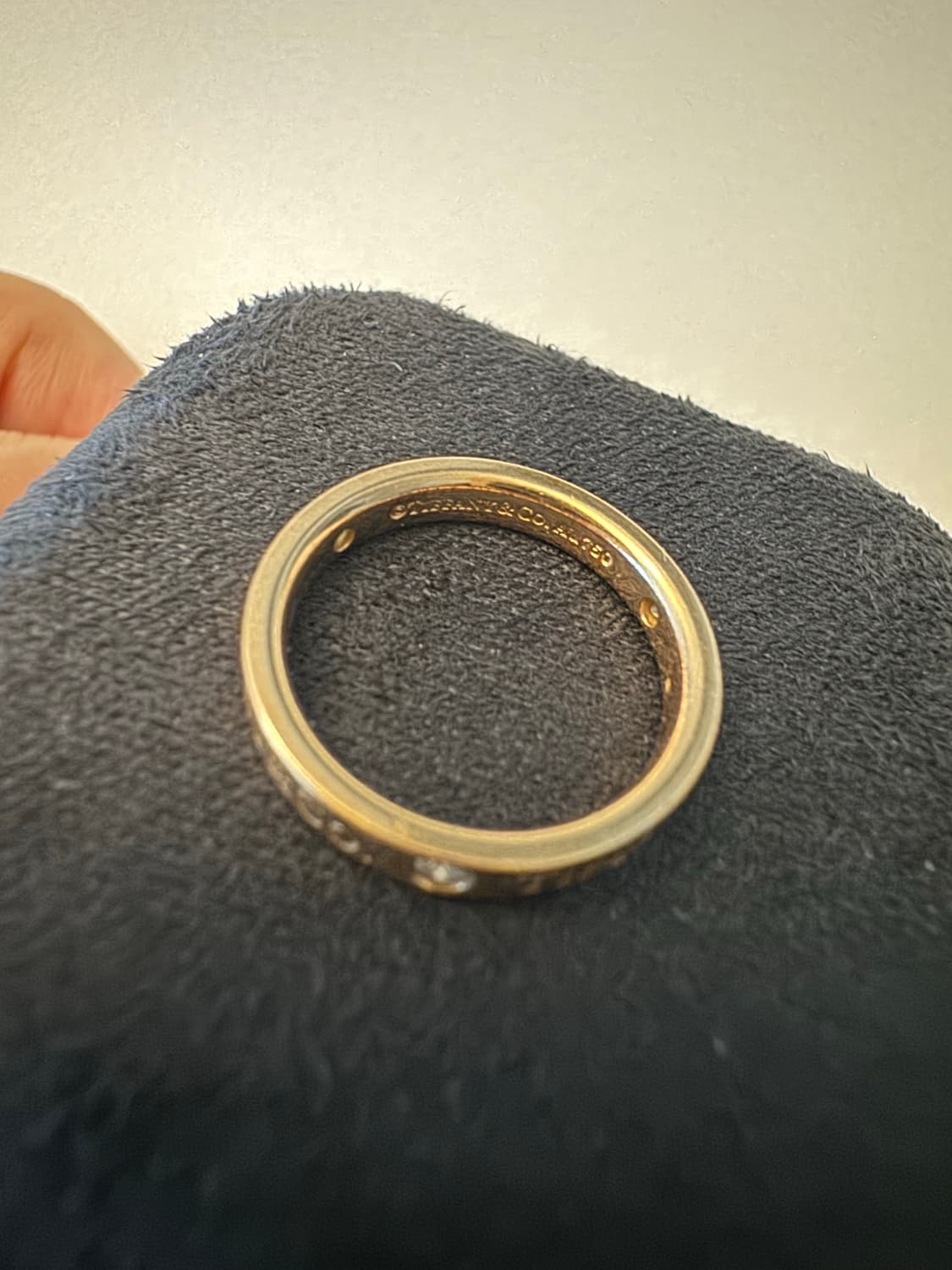 티파니앤코 T&Co 밴드링 3mm, 18k 로즈골드, 다이아몬드 세팅 상품이미지5